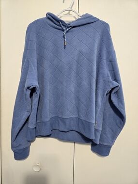 Avalanche Quilted Hoodie XL Blue Fleece Pullover Oversized Cozy Outdoor Sweat